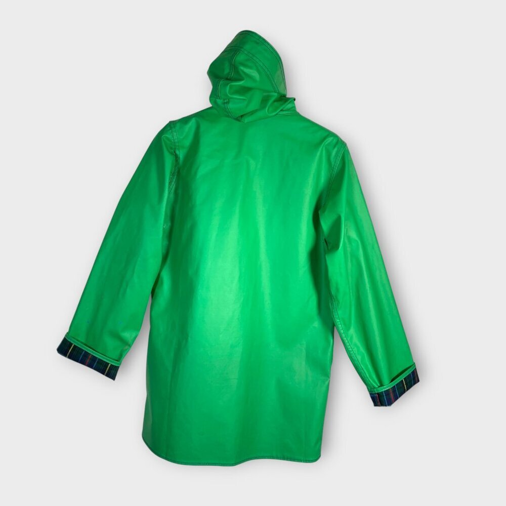 🦜 Vintage Raincoat Jacket Size Tag Missing Fits as Woman's LARGE Green 80s 90s - Picture 5 of 13